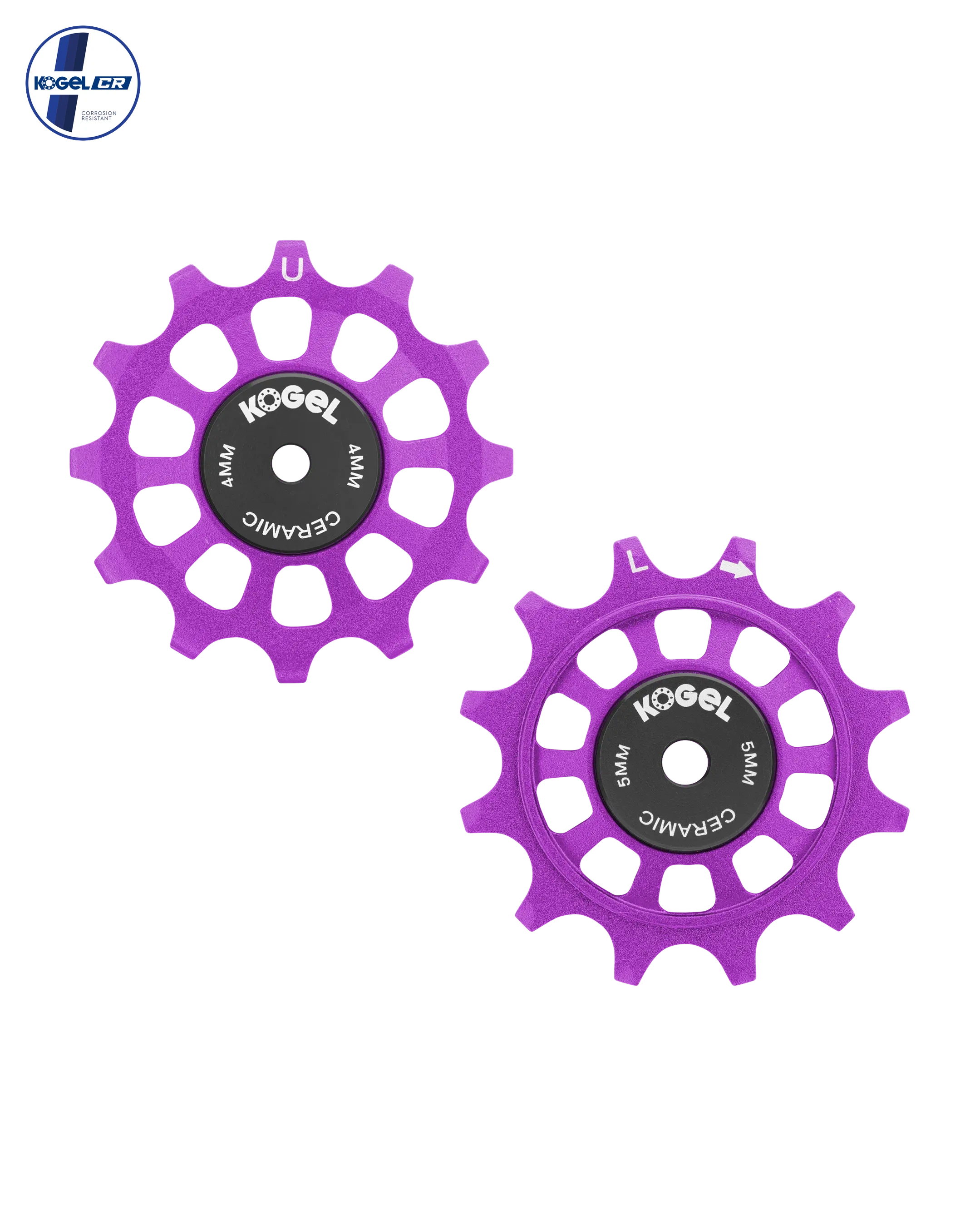 Oversized Derailleur Pulleys for Campagnolo 12 speed - Hybrid Ceramic - 12/12T - Cross / Purple - DERAILLEUR PULLEYS