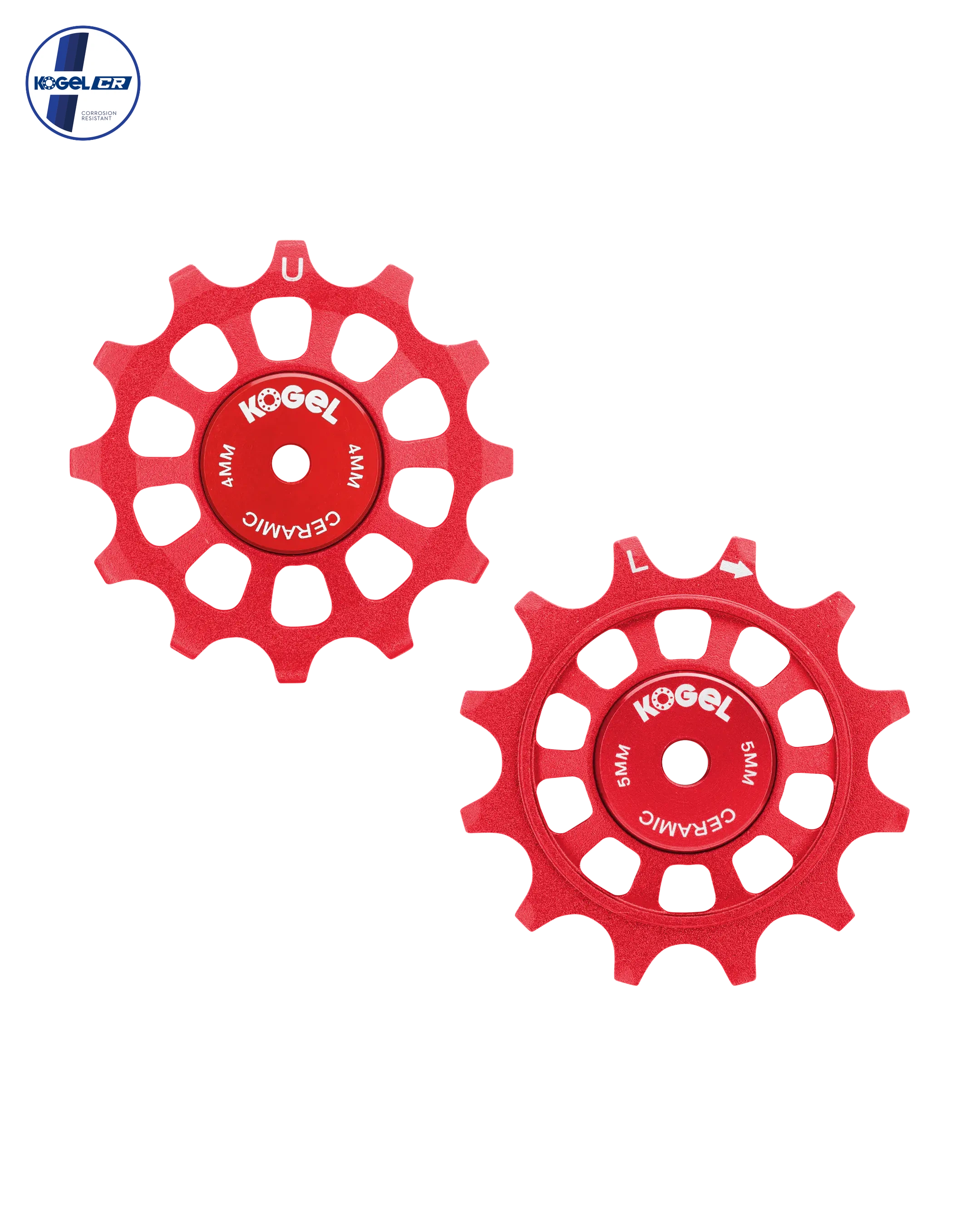 Oversized Derailleur Pulleys for Campagnolo 12 speed - Hybrid Ceramic - 12/12T - Cross / Red - DERAILLEUR PULLEYS