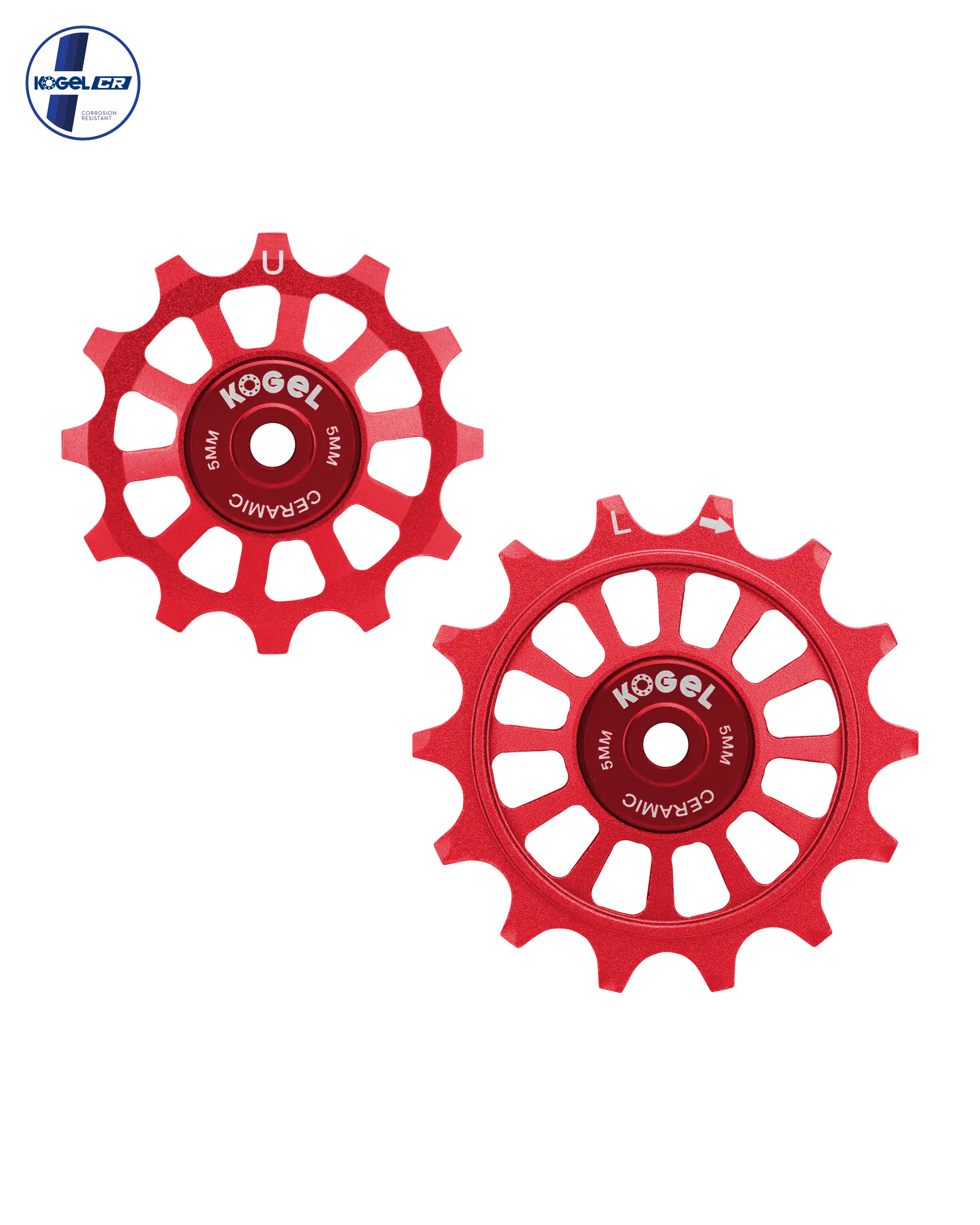 Oversized Derailleur Pulleys for Shimano 105 R7000 - Hybrid Ceramic - 12/14T - Road / Red - DERAILLEUR PULLEYS