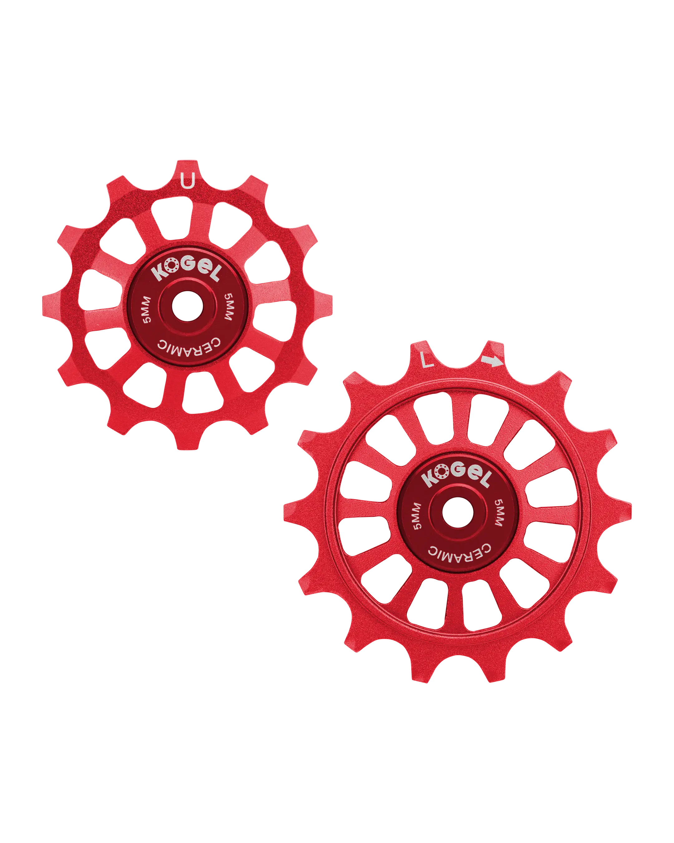 Oversized Derailleur Pulleys for Shimano 105 R7000 - Hybrid Ceramic - 12/14T - Road / Red - DERAILLEUR PULLEYS