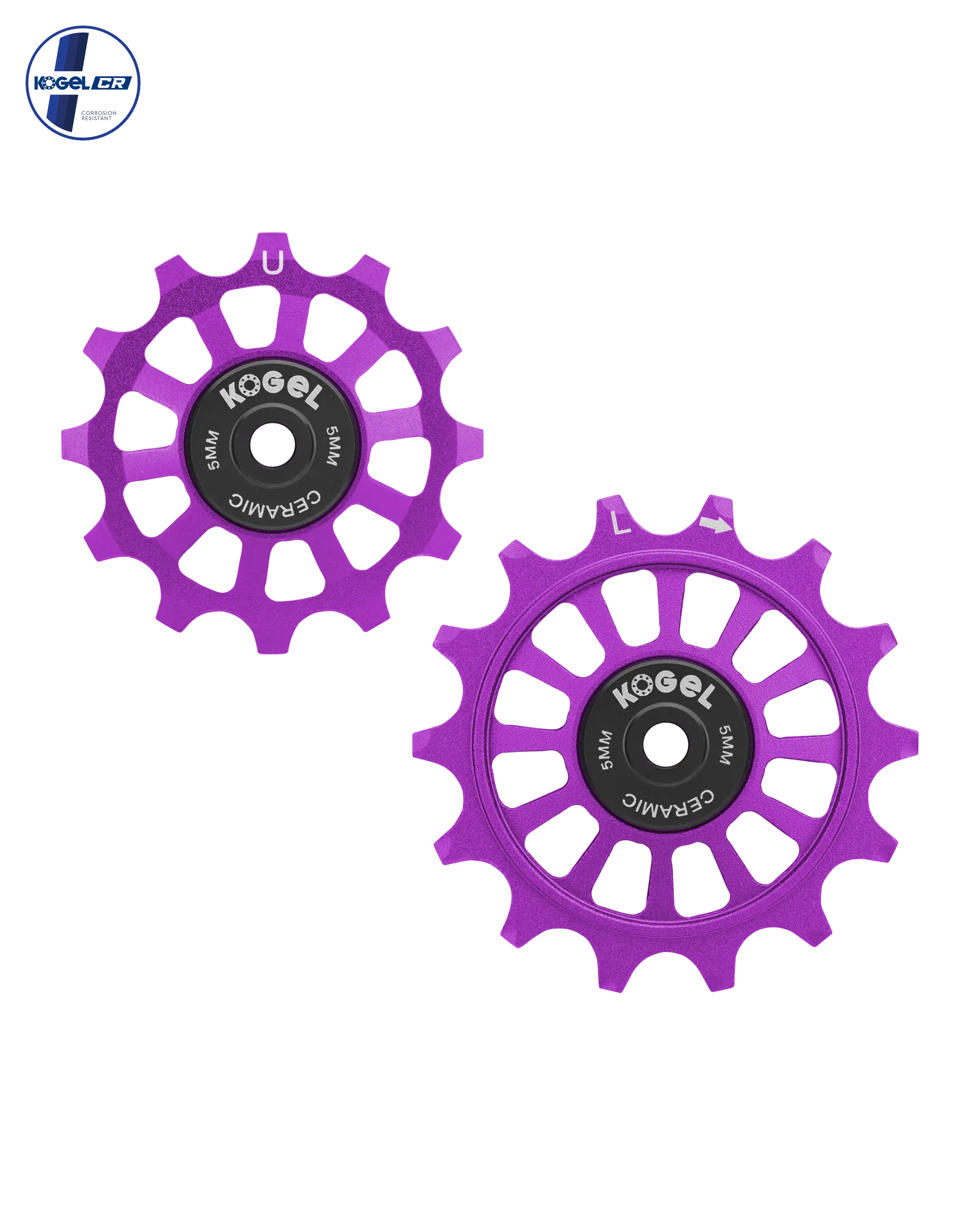 Oversized Derailleur Pulleys for Shimano 105 R7000 - Hybrid Ceramic - 12/14T - Road / Purple - DERAILLEUR PULLEYS