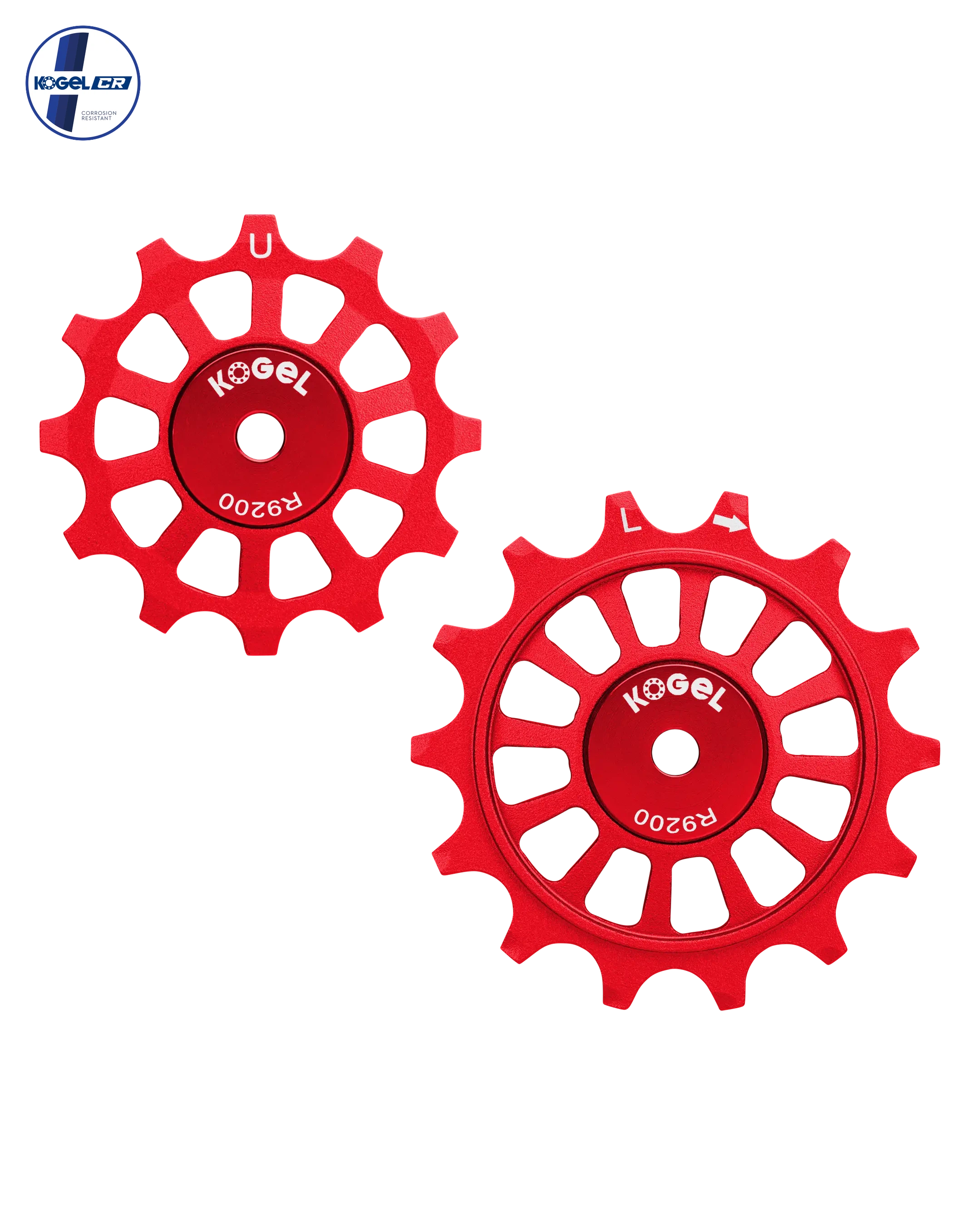 Oversized Derailleur Pulleys for Shimano 12-speed Dura-Ace R9200 - Hybrid Ceramic - 12/14T - Red - DERAILLEUR PULLEYS