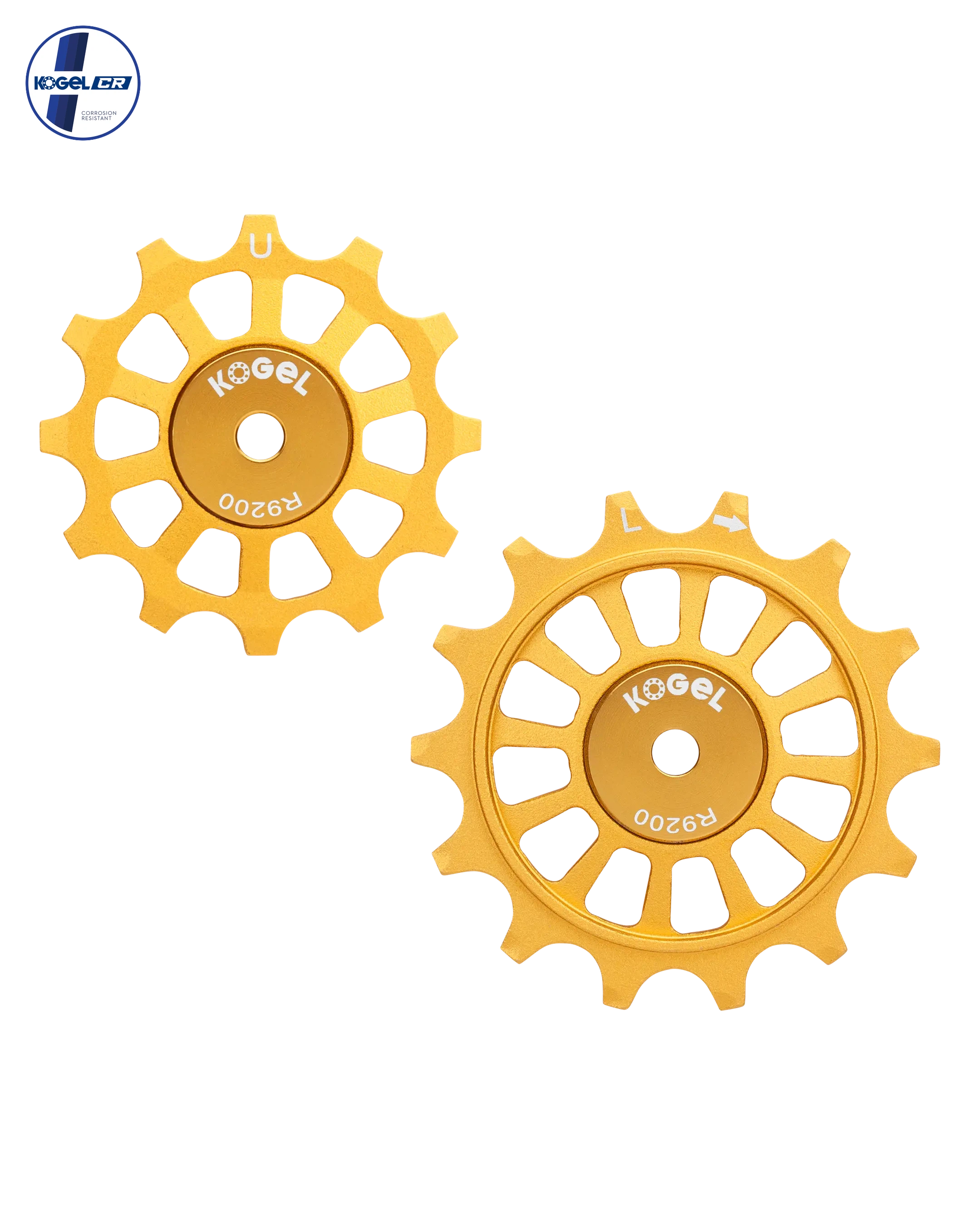 Oversized Derailleur Pulleys for Shimano 12-speed Dura-Ace R9200 - Hybrid Ceramic - 12/14T - Gold - DERAILLEUR PULLEYS