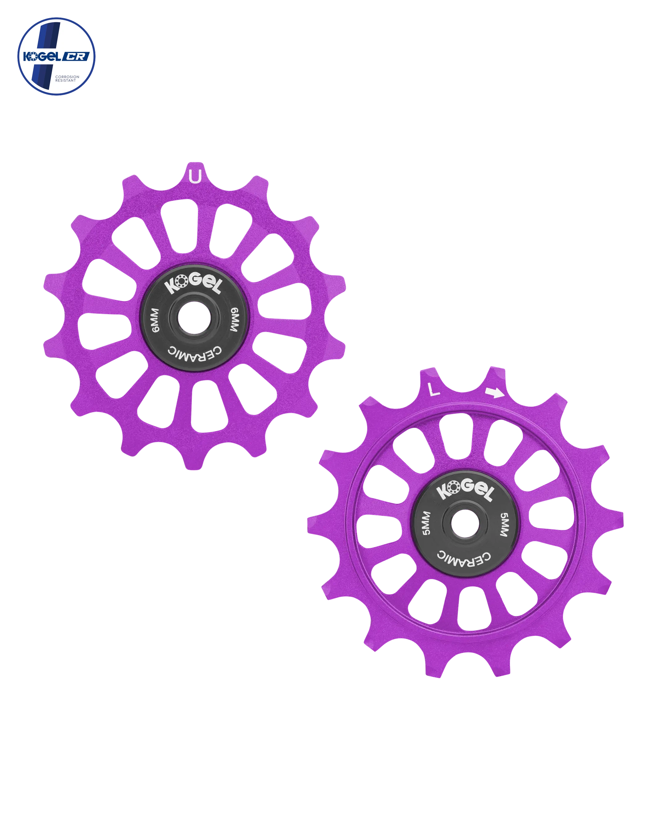 Oversized Derailleur Pulleys for Shimano 12 Speed MTB - Hybrid Ceramic - 14/14T - Purple - DERAILLEUR PULLEYS