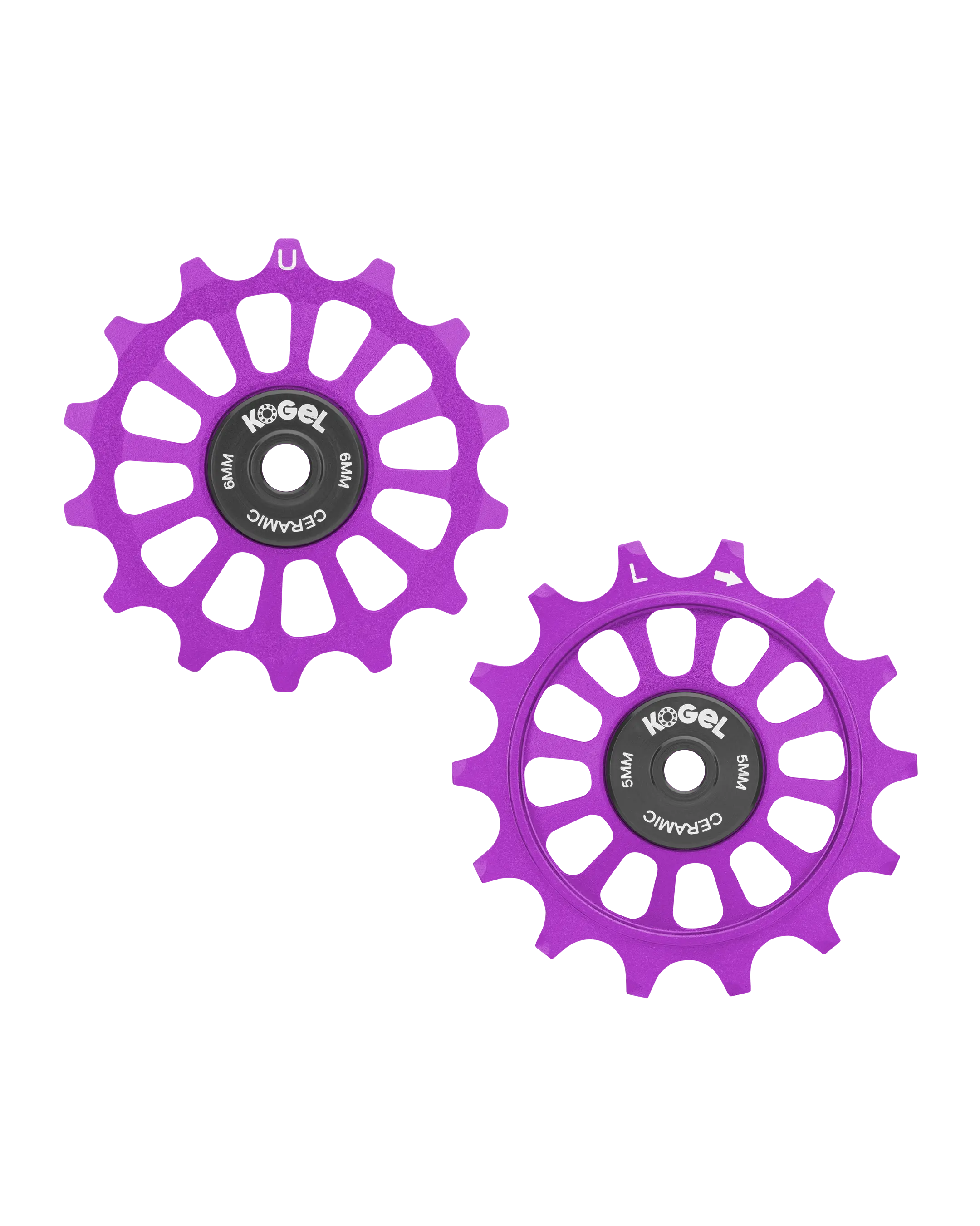 Oversized Derailleur Pulleys for Shimano 12 Speed MTB - Hybrid Ceramic - 14/14T - Purple - DERAILLEUR PULLEYS