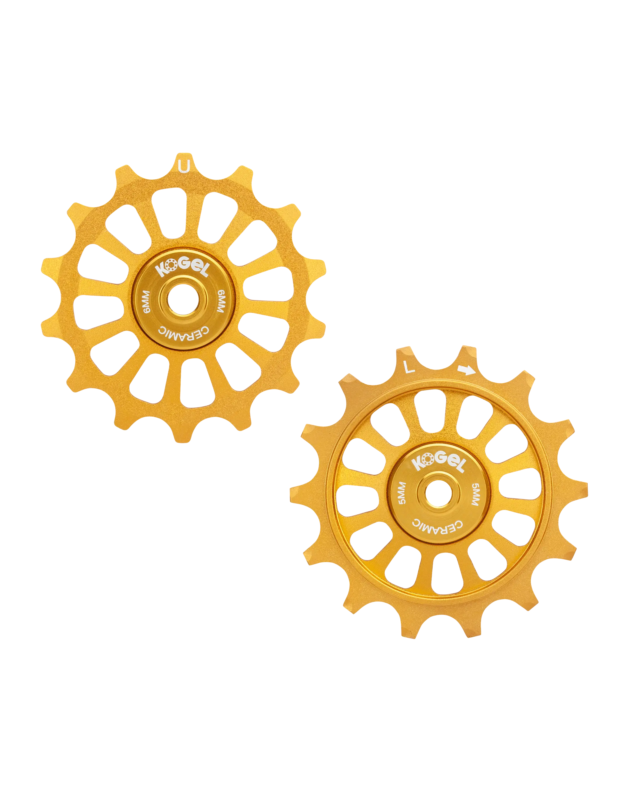 Oversized Derailleur Pulleys for Shimano 12 Speed MTB - Hybrid Ceramic - 14/14T - Gold - DERAILLEUR PULLEYS