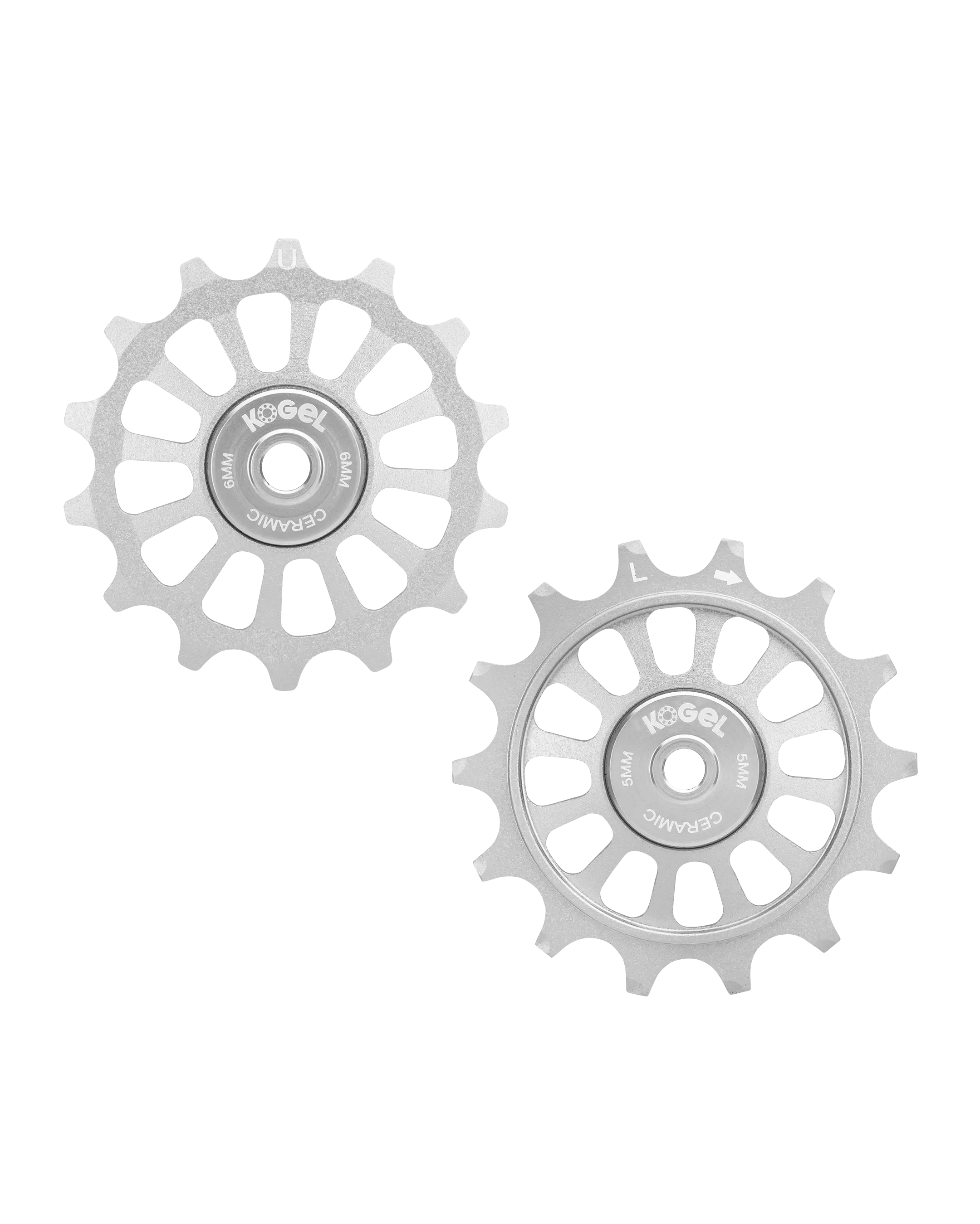 Oversized Derailleur Pulleys for Shimano 12 Speed MTB - Hybrid Ceramic - 14/14T - Raw - DERAILLEUR PULLEYS