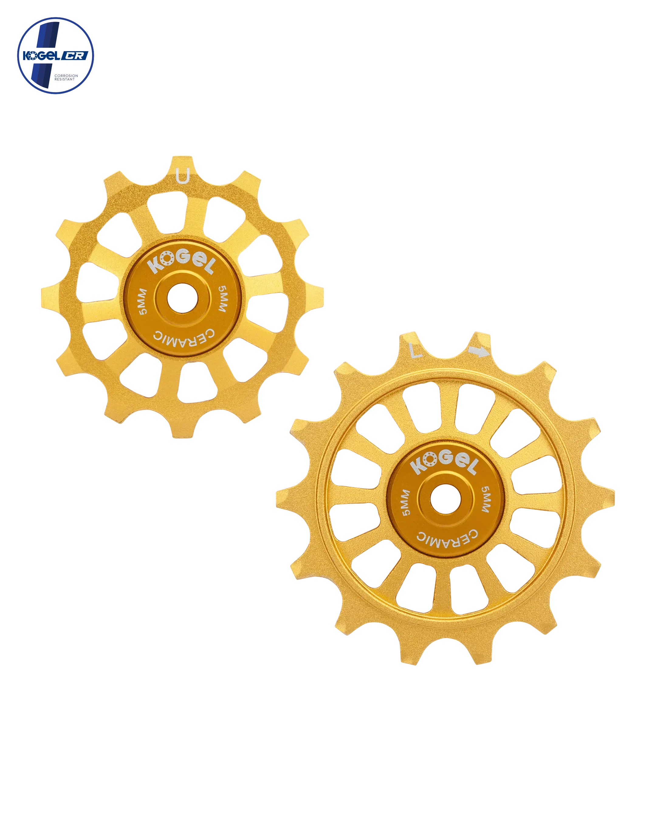 Oversized Derailleur Pulleys for Shimano Dura Ace R9100 - Hybrid Ceramic - 12/14T - Road / Gold - DERAILLEUR PULLEYS