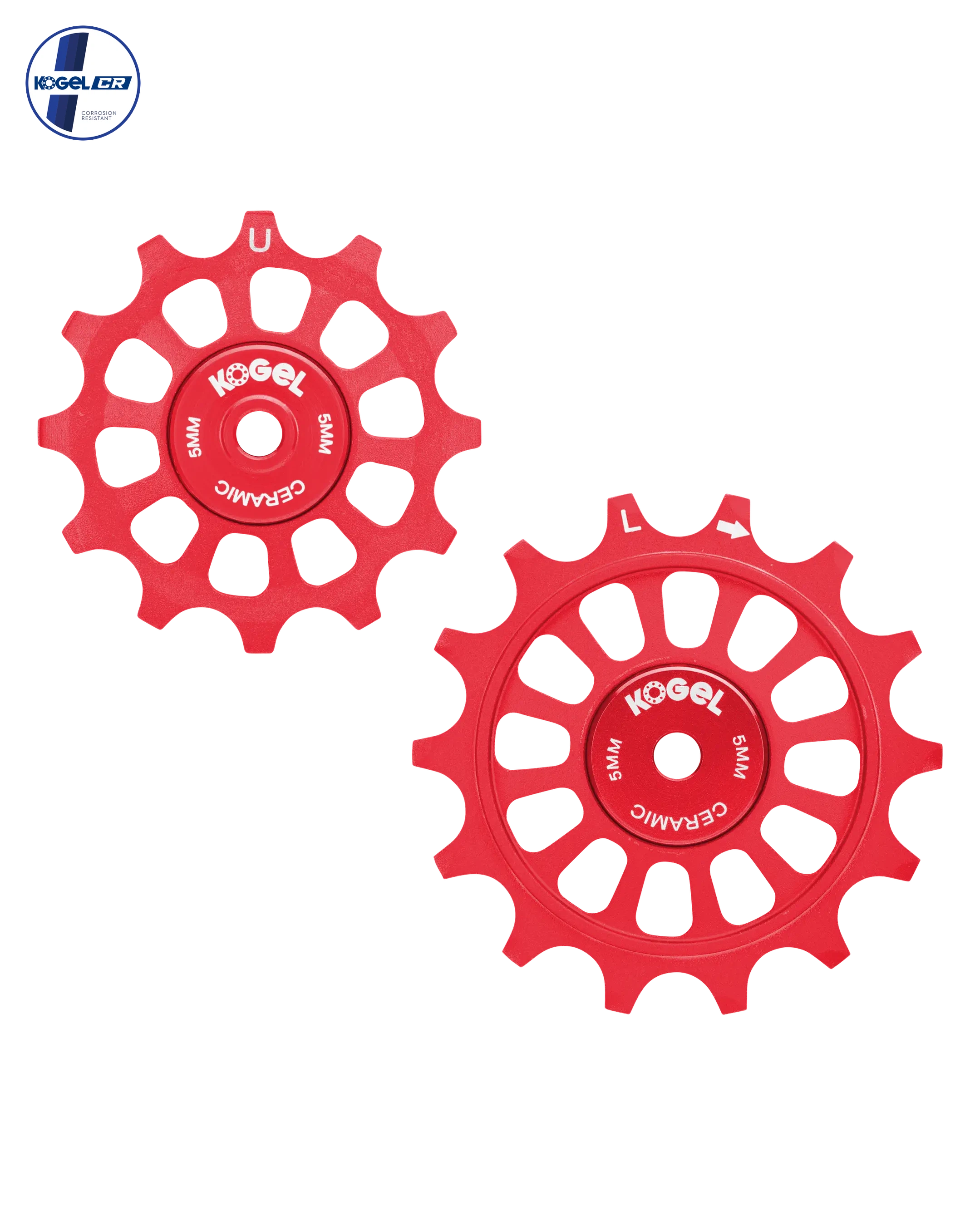 Oversized Derailleur Pulleys for SRAM 1x11 speed - Hybrid Ceramic - 12/14T - Red - DERAILLEUR PULLEYS