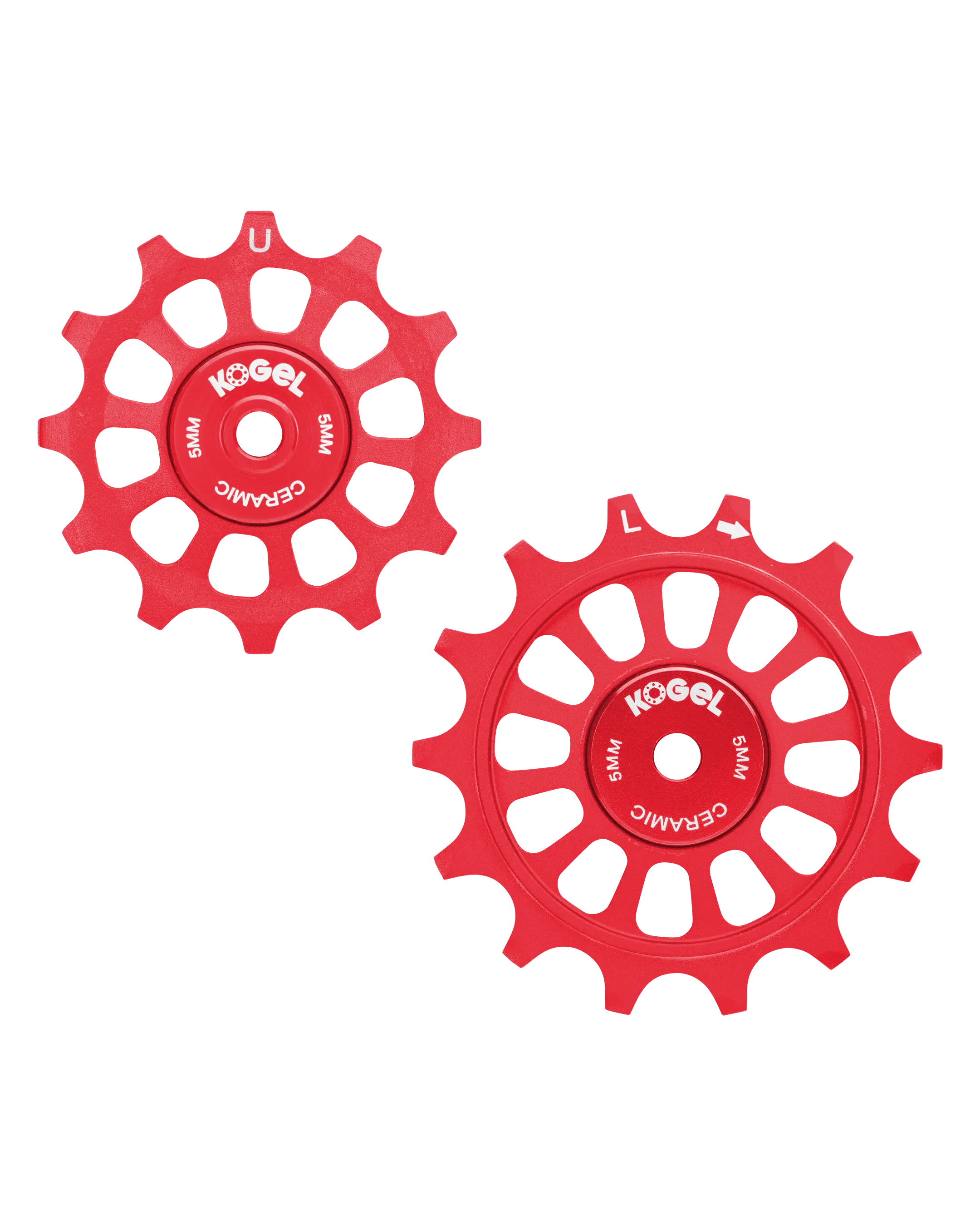 Oversized Derailleur Pulleys for SRAM 1x11 speed - Hybrid Ceramic - 12/14T - Red - DERAILLEUR PULLEYS