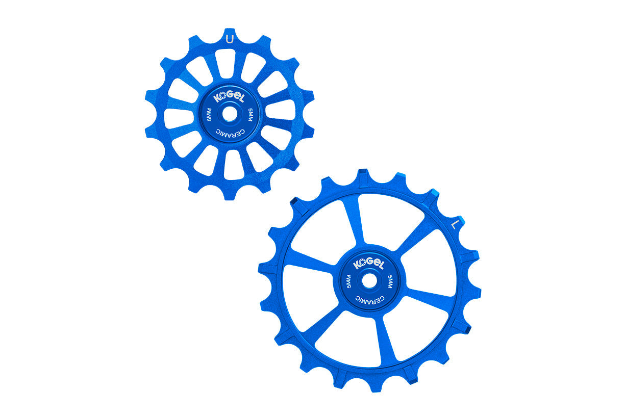 Oversized Derailleur Pulleys for SRAM Eagle Transmission - Hybrid Ceramic - 14/18T - Blue - DERAILLEUR PULLEYS