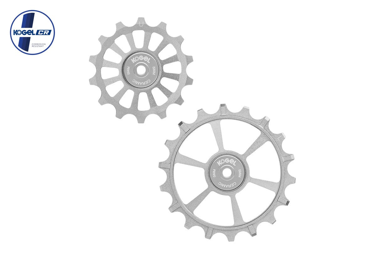 Oversized Derailleur Pulleys for SRAM Eagle Transmission - Hybrid Ceramic - 14/18T - Raw - DERAILLEUR PULLEYS