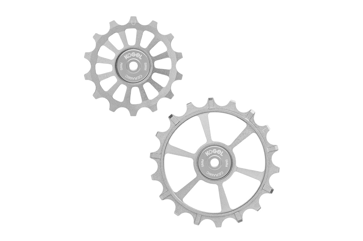 Oversized Derailleur Pulleys for SRAM Eagle Transmission - Hybrid Ceramic - 14/18T - Raw - DERAILLEUR PULLEYS