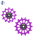 Oversized Derailleur Pulleys for SRAM Red AXS - Hybrid Ceramic - 12/14T - Purple - DERAILLEUR PULLEYS