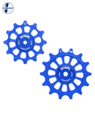 Oversized Derailleur Pulleys for SRAM Red AXS - Hybrid Ceramic - 12/14T - Blue - DERAILLEUR PULLEYS