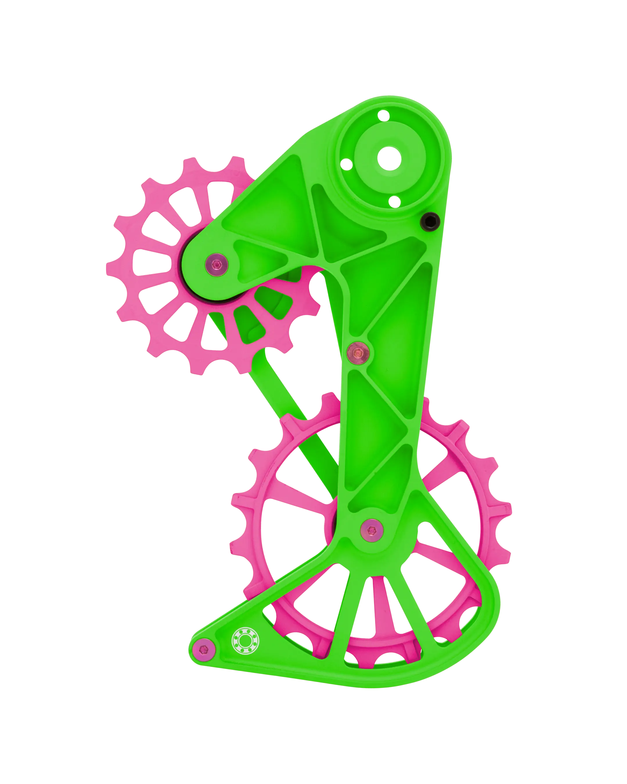 Shimano Oversized Derailleur Cage - 105 R7100 & 105 R7000 - Limited Edition - Green/Pink - OVERSIZED PULLEY CAGE