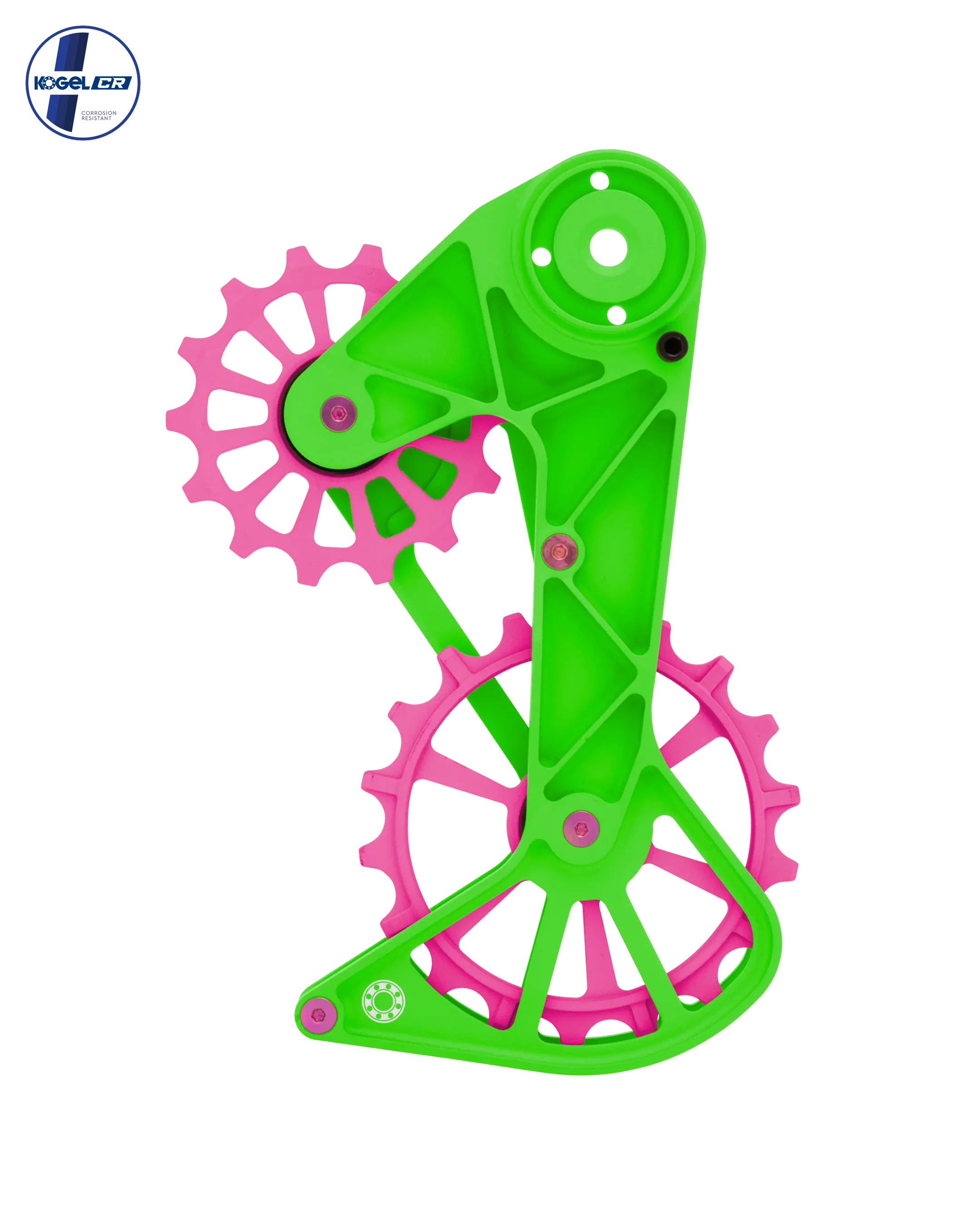 Shimano Oversized Derailleur Cage - GRX 12-Speed 1x - Limited Edition - Green/Pink - OVERSIZED PULLEY CAGE